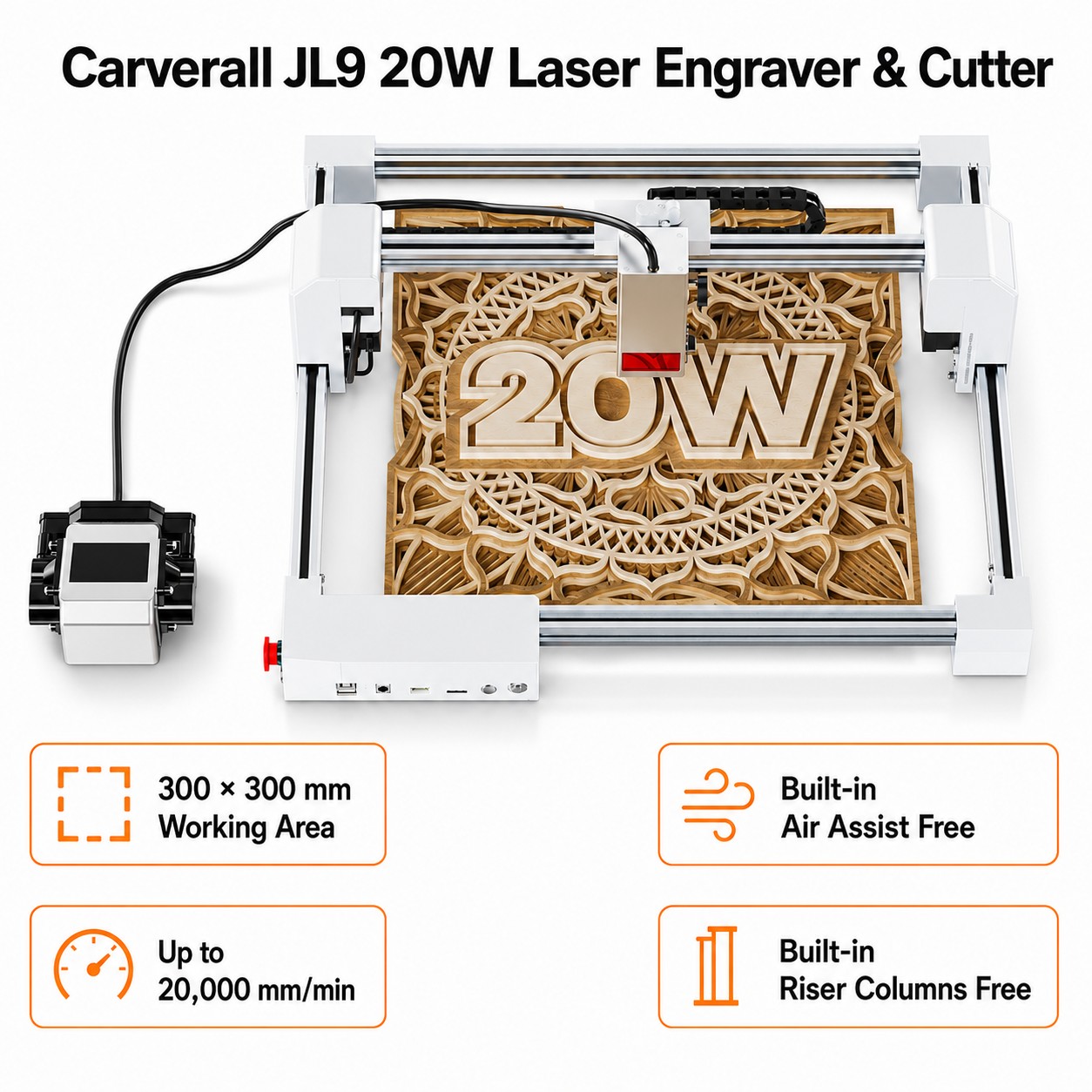 Woodworking Veneer Cutter - Carverall JL9 20W Mesin Pengukir dan