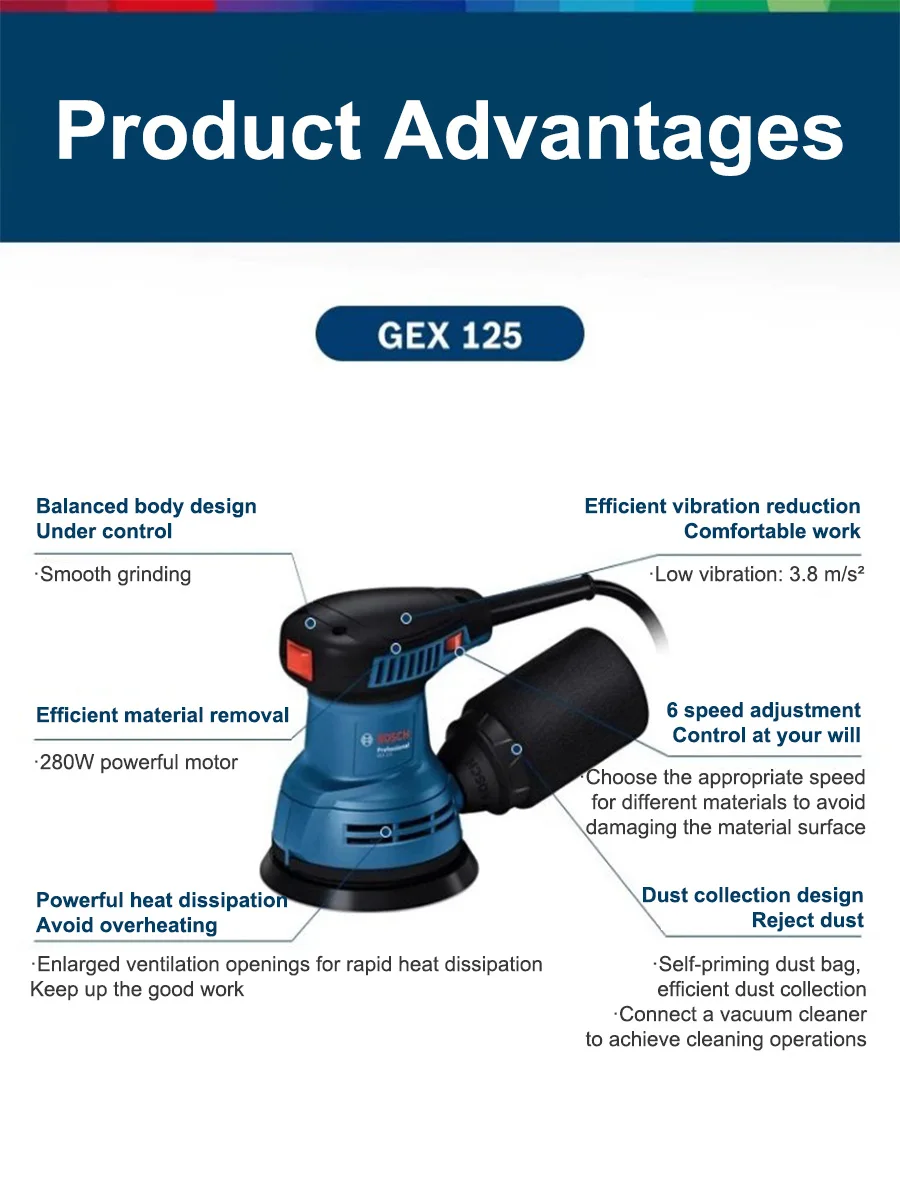 Bosch GEX125 280W Mesin Sander - Woodworking Machine ulasan dan harga